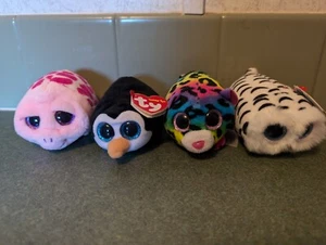 Ty Beanie Baby Tsum Tsums Mimi Owl lotto di 4 - Foto 1 di 5