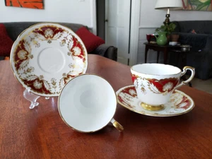 Paragon Bone China 2 Cup & Saucer Sets Florence Pattern c.1950 Antique England - Picture 1 of 11