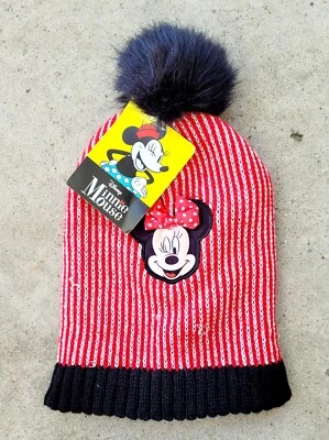 Disney Minnie Mouse Little Girls Beanie One Size Fits Most, Red/Black - Image 1 of 2