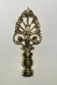 New 3 3/8" Brass Decorative Lamp Finial, Polished & Lacquered, 1/4-27F Tap, #116 - Picture 1 of 3