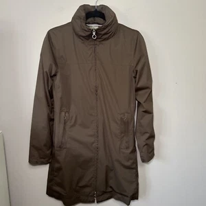 Athleta Windbreaker Jacket Brown Mesh Lined Lightweight Size XS Full Zip Hooded - Picture 1 of 11