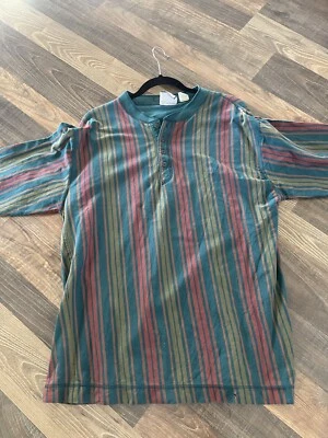 Levi’s Vintage 90s Long Sleeve Striped Henley Top  Size M-Hole - Image 1 of 4