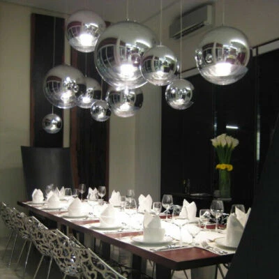 LED Chrome Glass Ceiling Light Lighting Ball Pendant Lamp Fixtures Chandelier - Image 1 of 4