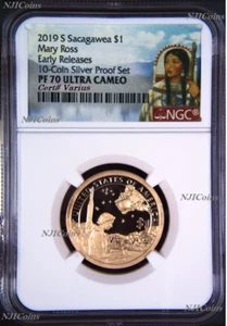 2019 S Proof Native American Mary Ross NGC PF70 Dollar from 10-coin-silver-set E - Picture 1 of 2