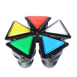 Arcade Triangular Illuminated LED Push Button With Micro switch For JAMMA MAME - Picture 1 of 12