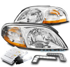 For 99-03 Ford Windstar Van Chrome Replacement Headlights Lamps W/Led Drl+6K Hid