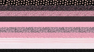 Loralie Fancy Cat Fabric Strip Stripe PANEL 24"X44" Pink Cotton Loralie Designs - Picture 1 of 1