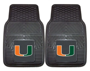 Miami Hurricanes Car Mats Heavy Duty 2 Piece Vinyl - Picture 1 of 1