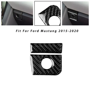 Para Ford Mustang 15-20 rojo fibra de carbono guante caja panel cubierta adorno pegatina-B - Imagen 1 de 1