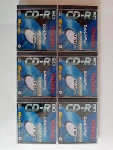 6 Individual Verbatim CD-R Data Life Plus 80 Min 700 MB AZO 1X-16X New Sealed - Picture 1 of 4