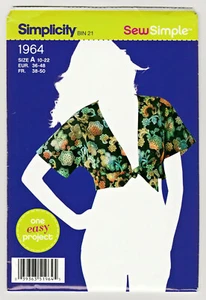 Simplicity 1964 Jacket Bolero Tie Front 10-22 Easy Sewing Pattern UNCUT Plus Sz - Picture 1 of 3