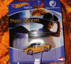 Hot Wheels Personaje Coches DreamWorks Gato con Botas Coche Amarillo Escala 1:64 Diecast - Imagen 1 de 1