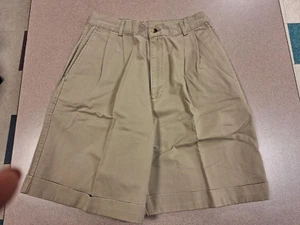 Lands End Damengröße 12 khaki Shorts mit Eingrifftasche und Bündchen am Saum. ~ Neu ohne Etikett - Bild 1 von 8