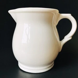 Misspelled LILLAN VERNON Embossed Stoneware No Pattern All White Pitcher 6" - Picture 1 of 12