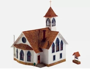 HO Scale Woodland Scenics BR5041 Community Church LED Landmark New Open Box - Picture 1 of 8