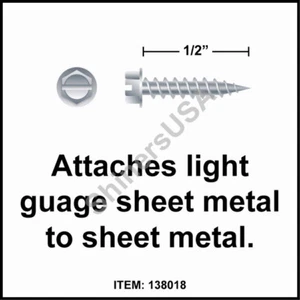 (15000) Needle Point Zinc Screw 8 x 1/2 Slotted Hex Washer Head #138018 - Picture 1 of 1