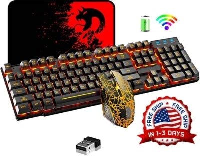 Teclado Y Mouse Inalambrico Gamer Razer Croma Gaming Iluminacion Teclas Para Pc - Image 1 of 4