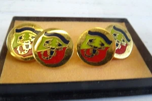 gemelli Abarth per camicia badge Abarth vintage 131 124 500 600 - Foto 1 di 8