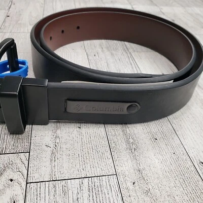 Cinturón reversible de cuero sintético negro/marrón Columbia para hombre talla 38-40 nuevo con etiquetas grande Foto 1 de 4
