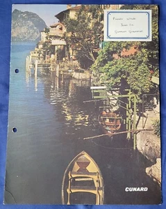 Vintage R.M.S. Queen Elizabeth Abendessen Menü (1966) Gandria Luganersee Schweiz - Bild 1 von 9