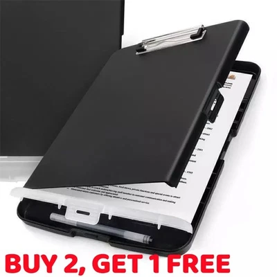 A4 Clipboard Box File Durable Waterproof Document Filing Storage Case Office New