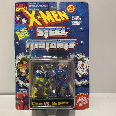 Figuras de ação X-Men Steel Mutants Cyclops vs Mr. Sinister Die Cast Toy Biz 1994 - Imagem 1 de 4