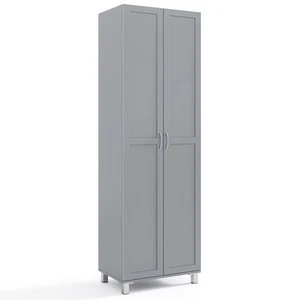 Modern Utility Storage Organizer Double Door Tall Storage Cabinet-Grey - Picture 1 of 9