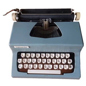 Marx Toys Marxwriter Typewriter Blue Works 1966 Japan Louis Co No Ribbon - Picture 1 of 9