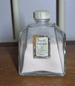 Vintage Superbe Talcum by WRISLEY New York Chicago 1930's Glass Bottle - Picture 1 of 5