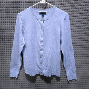 Powder Blue Button Cardigan Sweater SzM Soft Clean Girl Preppy Old Money Y2K 90s - Picture 1 of 10