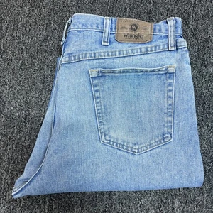 Wrangler Men’s Relaxed Fit Jeans - Light Blue Denim, Size 38x34, Made in Mexico, - Picture 1 of 11