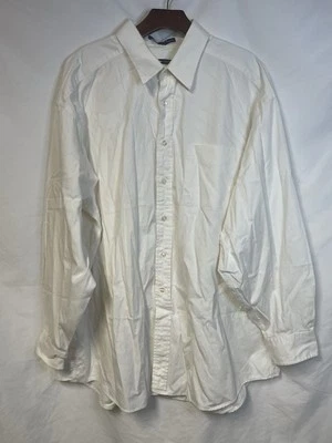 Tommy Hilfiger Men's 18 34-35 White 100% Cotton Long Sleeve Dress Shirt - Image 1 of 4