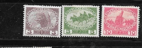 Austria, B3-B5 Military short set 1915, MH - Image 1 of 1