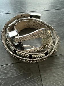 Hebilla de cinturón BHW negro estrás con joyas talla para mujer. M - Imagen 1 de 10