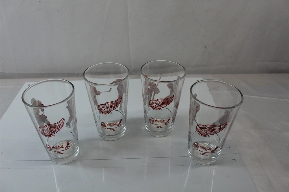 Juego de 4 vasos vintage Detroit Red Wings 2002 Arby's Coca-Cola Foto 1 de 4