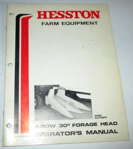 Hesston 2-Row 30" Forage Head Manual Book ORIGINAL! Harvester Chopper - Picture 1 of 3