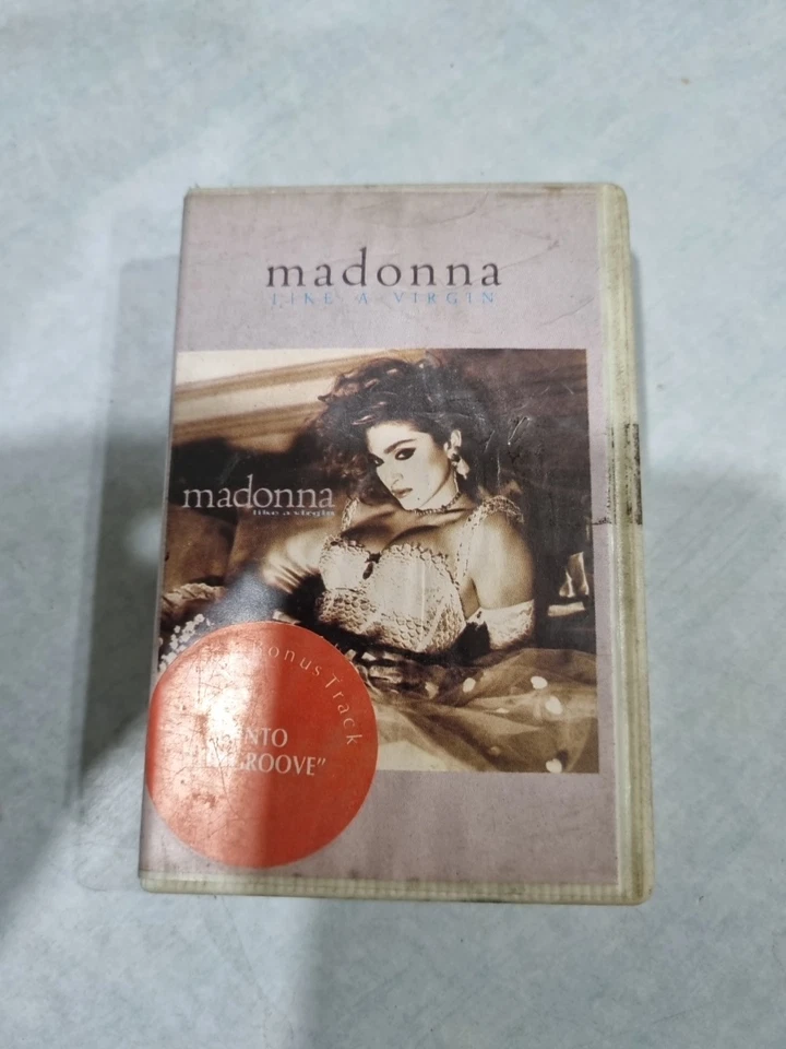 Madonna Like A Virgin INDIA EDITION CLAMSHELL CASSETTE 1989 Hype Sticker - Image 1 of 4