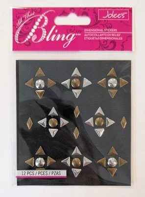 Pegatinas para álbumes de recortes Jolee's All That Bling triángulo de latón y plata y mezcla Foto 1 de 2