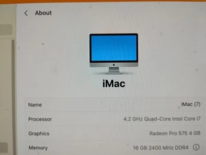 2017 Apple iMac 27-inch Retina 5K Display - 4.2GHz Intel Core i7, 16 GB Ram, 256 - Picture 1 of 4