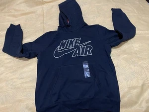 Nike Air Big Logo Men’s Hoodie Pullover Dri-Fit Black Activewear Vintage Size M - Picture 1 of 11