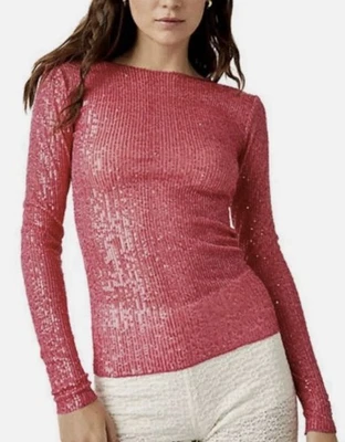 Top combinado Free People manga larga rosa intenso talla XS precio de venta sugerido por el fabricante 78,00 USD Foto 1 de 4