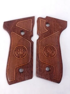 Beretta 92F 92FS 96 98 M9 Walnut Wood Grips - Picture 1 of 4