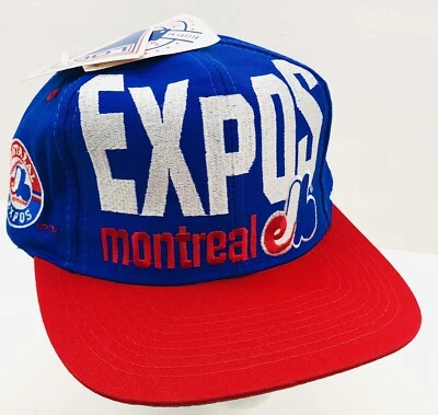 Vintage 90’s Montreal Expos Big Hit MLB Logo 7 Embroidered Snapback Hat Cap NWT - Image 1 of 4
