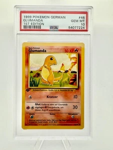 Pokemon 1st Edition Base Set German Glumanda 46/102 PSA 10 Gem Mint - Picture 1 of 2