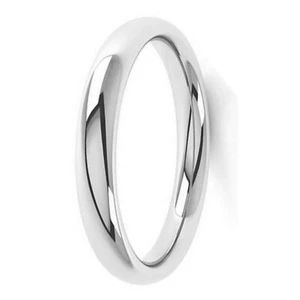 3mm Solid Sterling Silver Court Shaped Wedding Band Ring - Picture 1 of 1