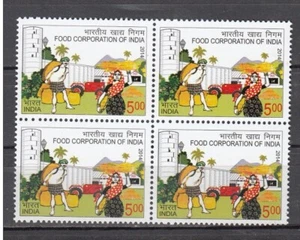 India 2014 Food Corporation of India Agriculture Farming Tractor Stamp Blk/4 MNH - Picture 1 of 2