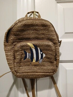 Mochila Vera Bradley Peces Bordada Viaje Playa Vacaciones Crucero Tostado NUEVA Foto 1 de 4