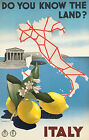 VINTAGE ITALY KNOW THE LAND ITALIAN TRAVEL A4 POSTER PRINT