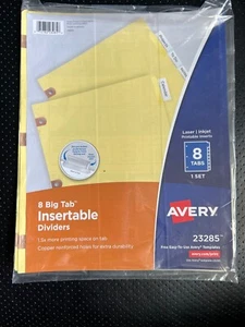 Lot Of 6 Avery Big Tab Dividers w/Copper Holes.8 Per Pack = 48 Dividers Total! - Picture 1 of 5