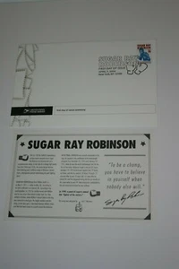 USPS SUGAR RAY ROBINSON FIRST DAY OF ISSUE CACHE & INSERT NEU SEHR TOP - Bild 1 von 2